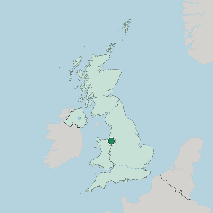 Map showing Chester — In United Kingdom