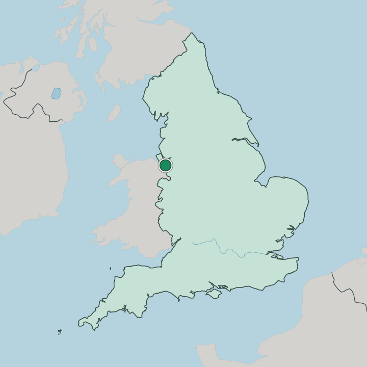Map showing Chester — In England