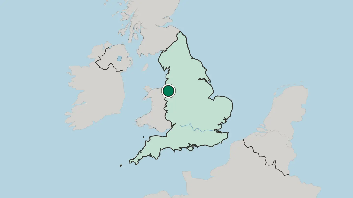 Map of Chester in United Kingdom