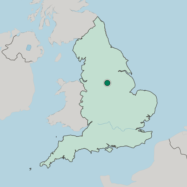Map showing Chesterfield — In England