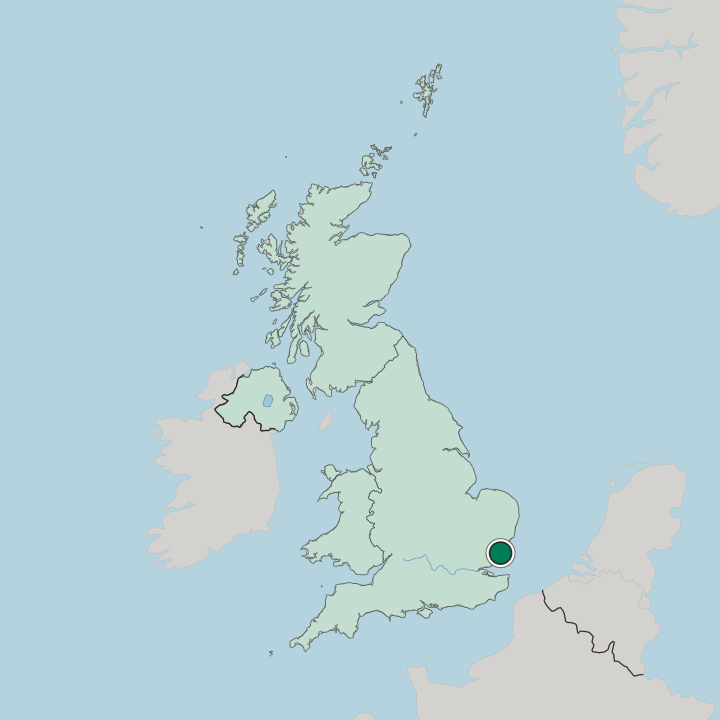 Map showing Clacton-on-Sea — In United Kingdom
