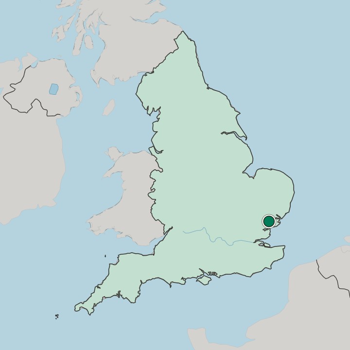 Map showing Colchester — In England
