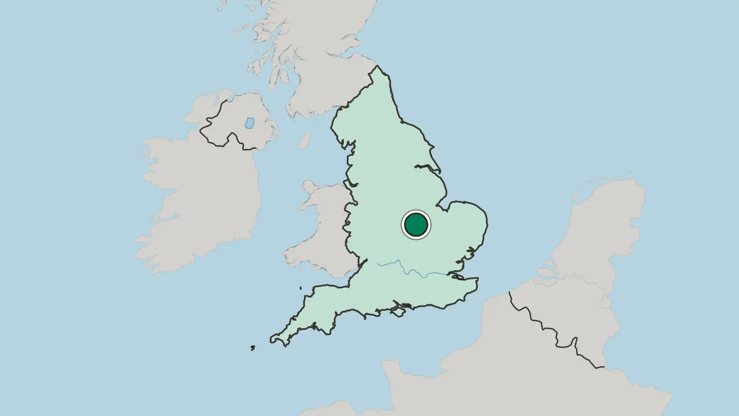Map of Corby in United Kingdom