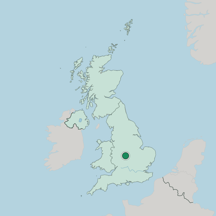 Map showing Coventry — In United Kingdom