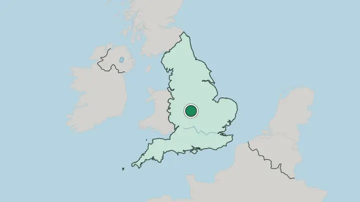 Map of Coventry in United Kingdom
