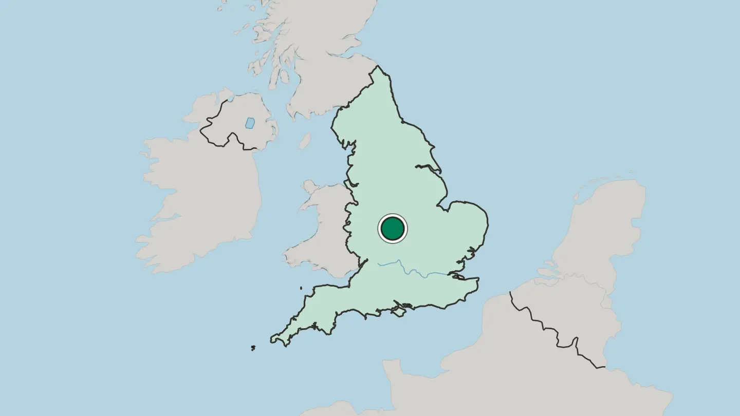 Map of Coventry in United Kingdom