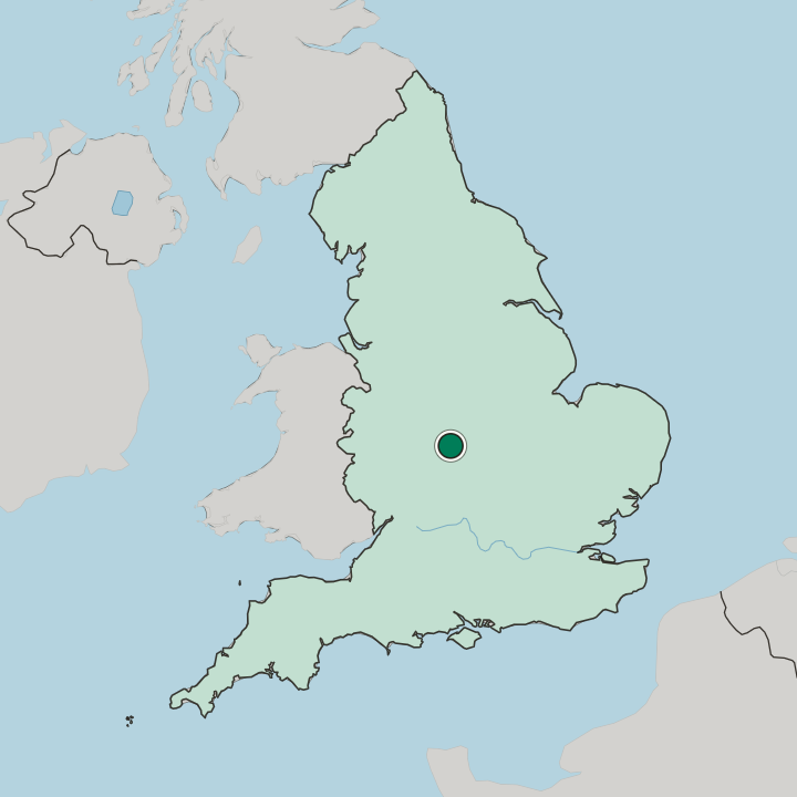 Map showing Finham — In England