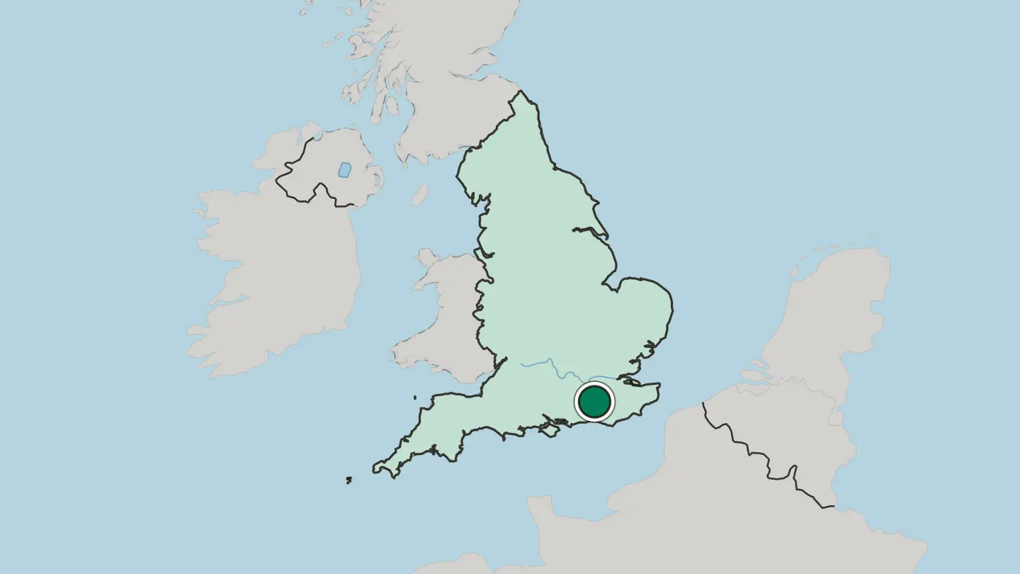 Map of Crawley in United Kingdom