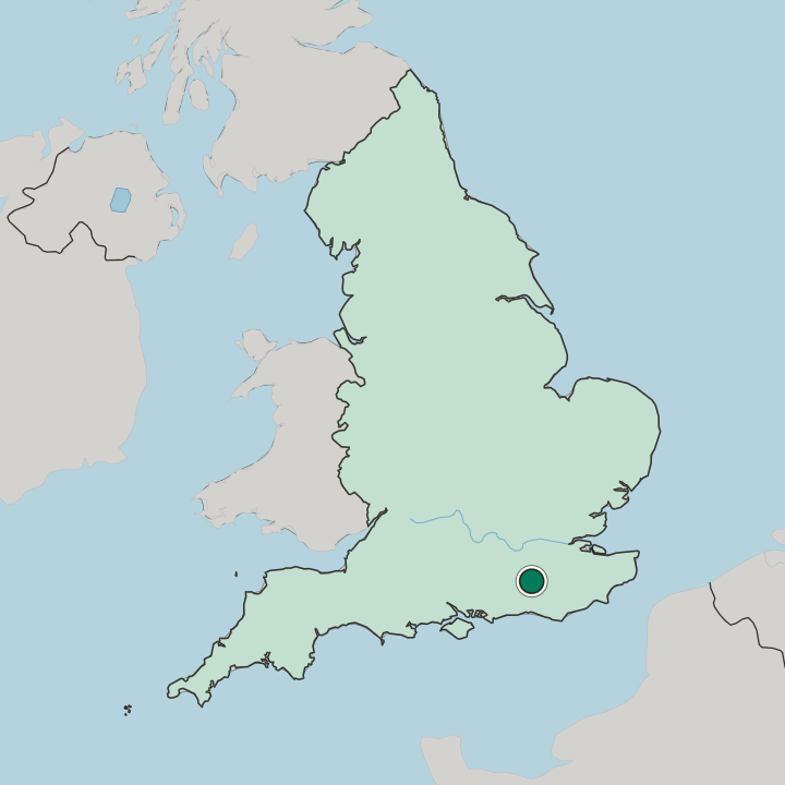 Map showing Crawley — In England