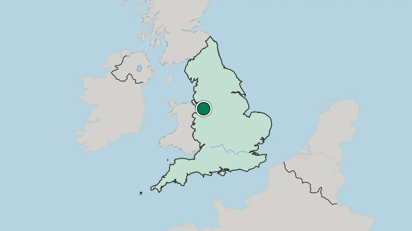 Map of Crewe in United Kingdom