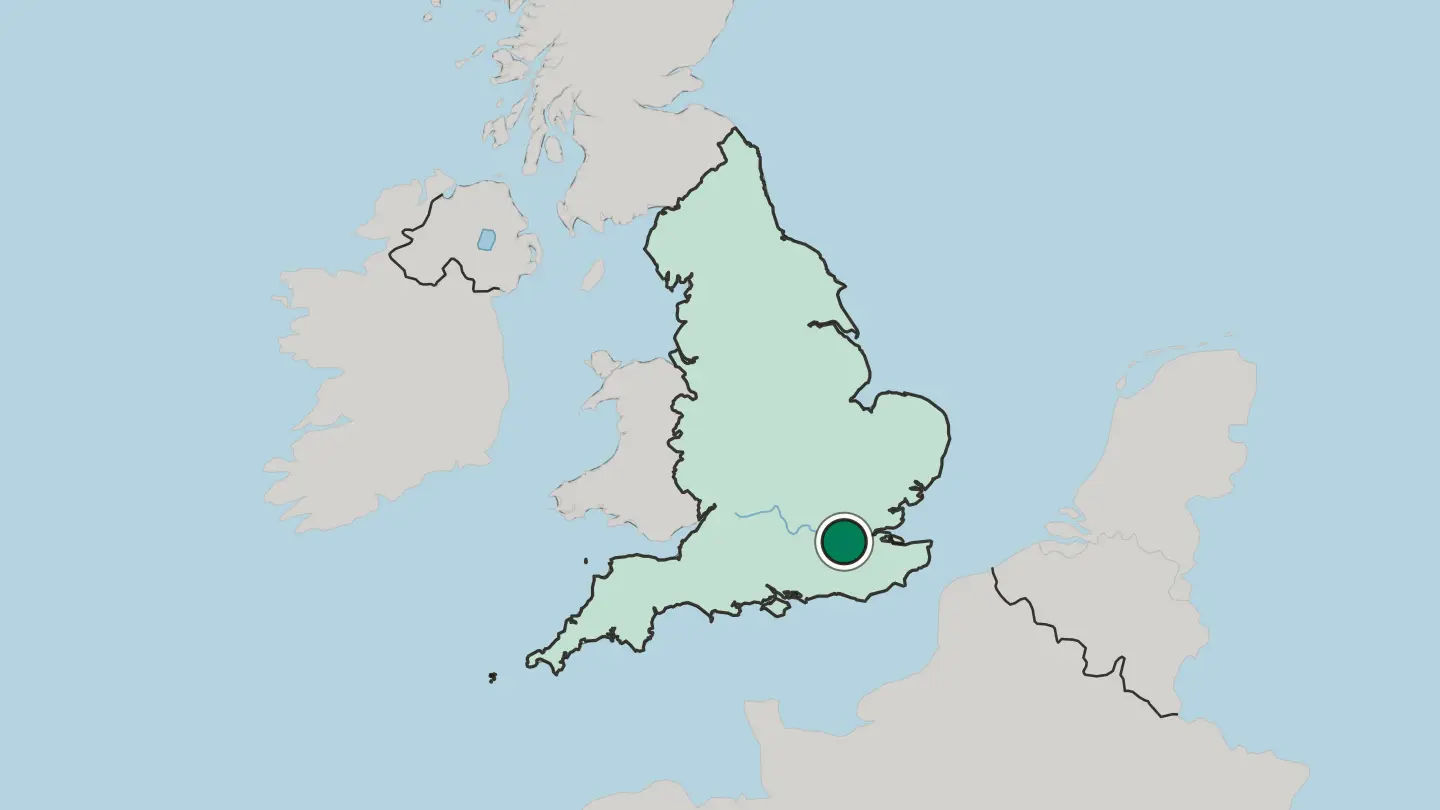 Map of Croydon in United Kingdom