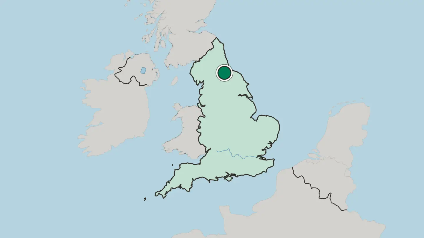 Map of Darlington in United Kingdom
