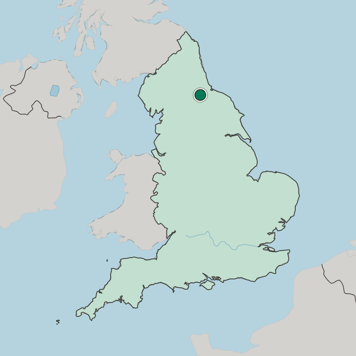 Map showing Darlington — In England