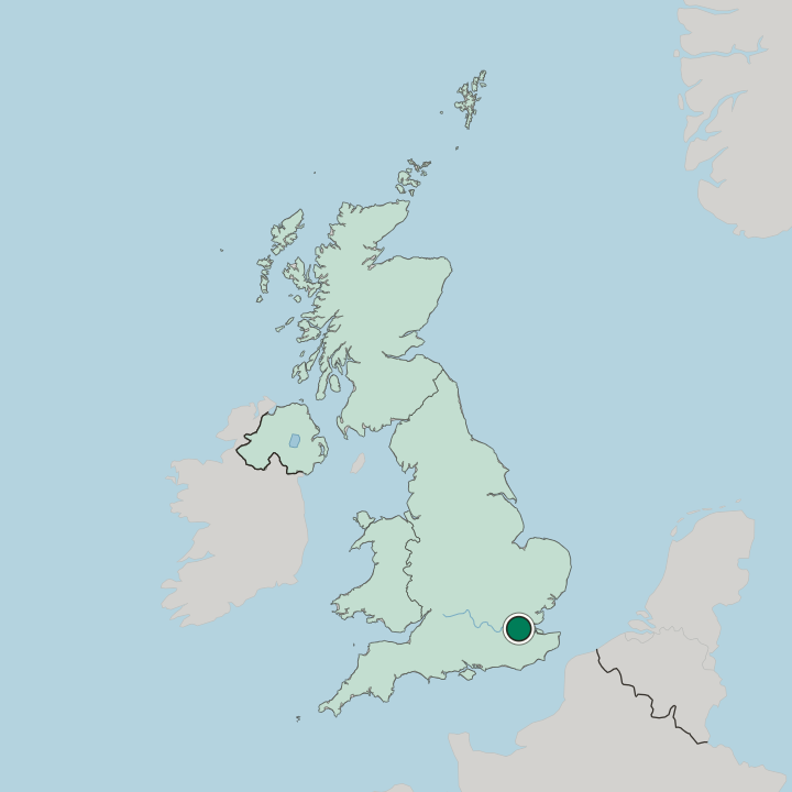 Map showing Dartford — In United Kingdom