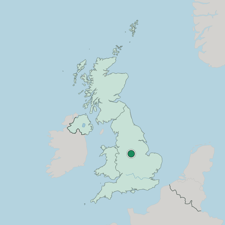 Map showing Derby — In United Kingdom
