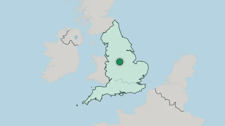 Map of Derby in United Kingdom