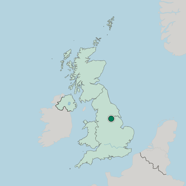 Map showing Hexthorpe — In United Kingdom