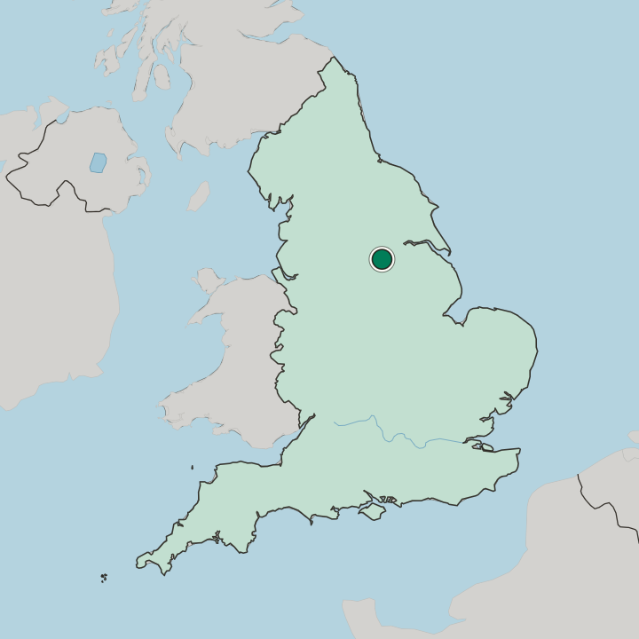 Map showing Hexthorpe — In England