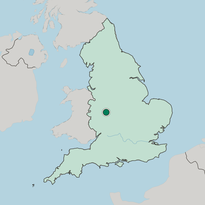 Map showing Kates Hill — In England