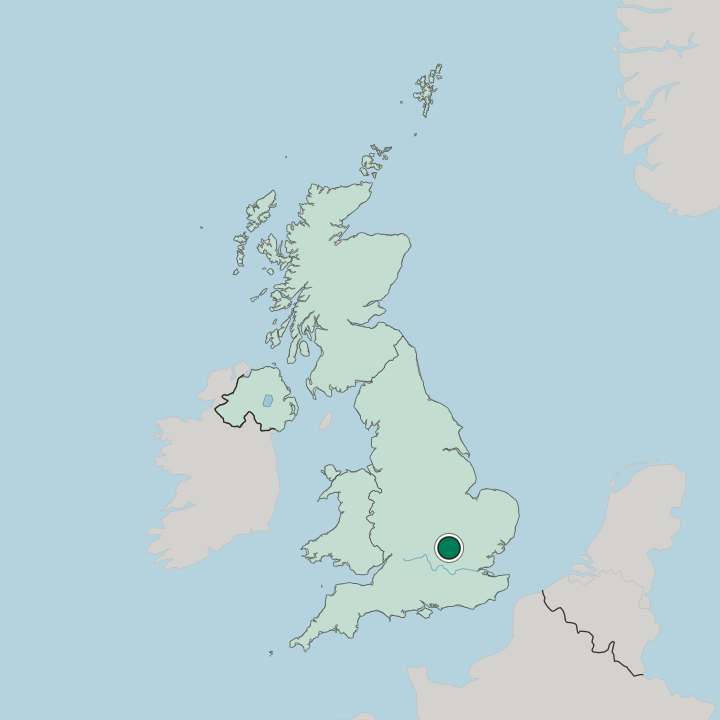 Map showing Dunstable — In United Kingdom