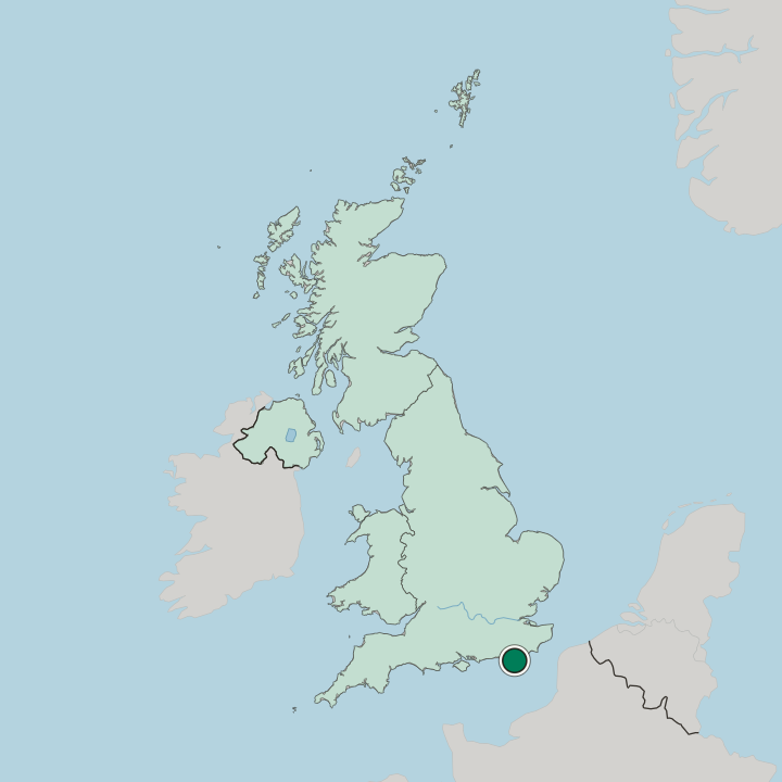 Map showing Eastbourne — In United Kingdom
