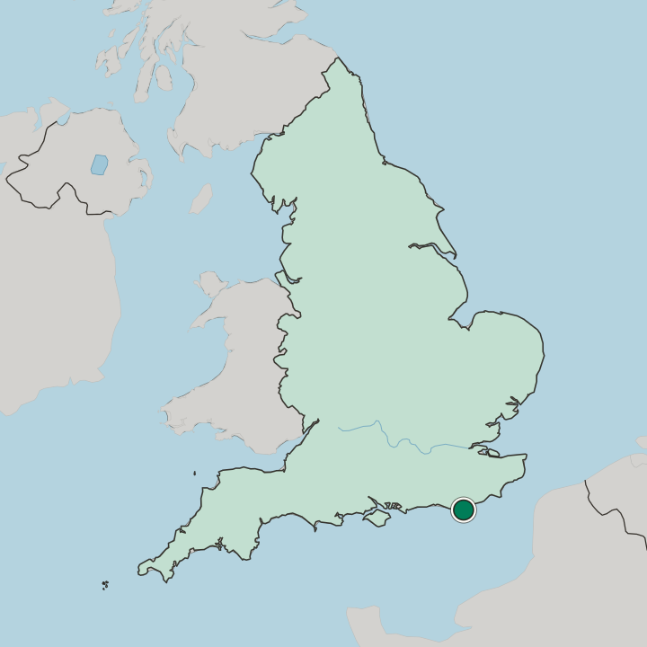 Map showing Eastbourne — In England
