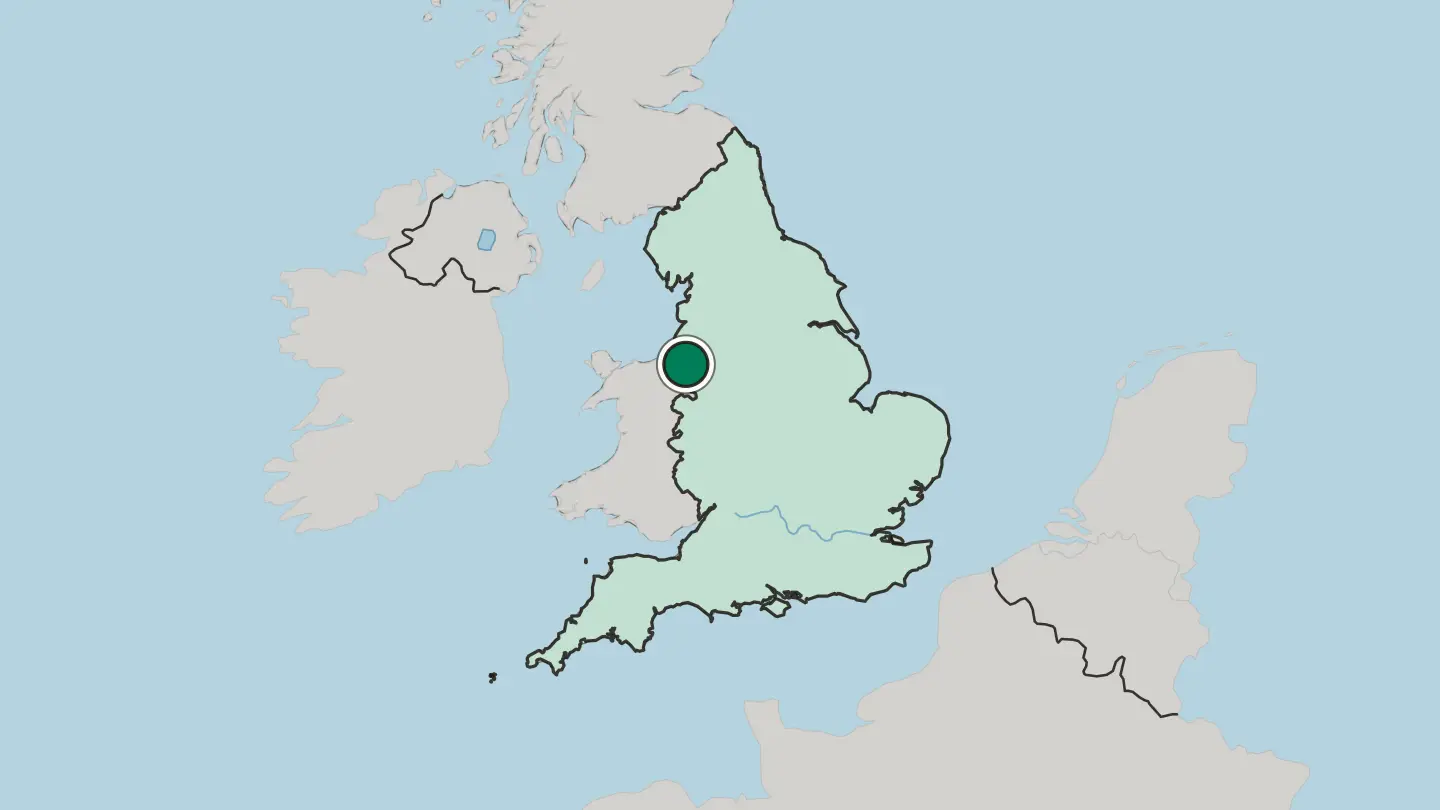 Map of Ellesmere Port Town in United Kingdom