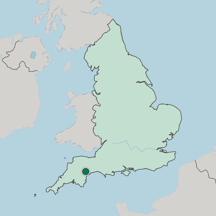 Map showing Heavitree — In England