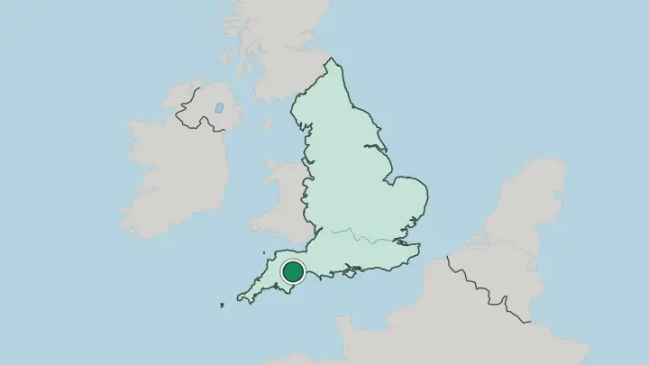 Map of Exeter in United Kingdom