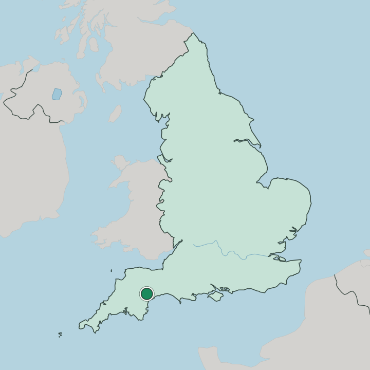 Map showing Exeter — In England