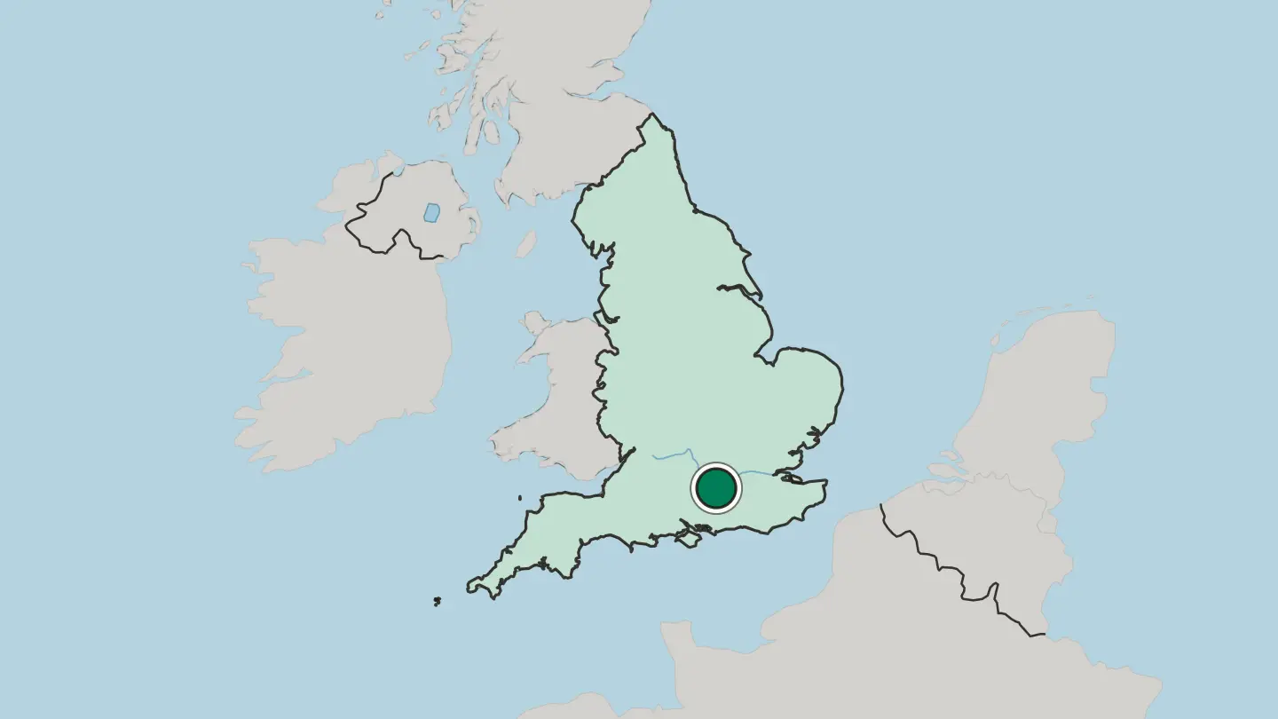 Map of Farnborough in United Kingdom