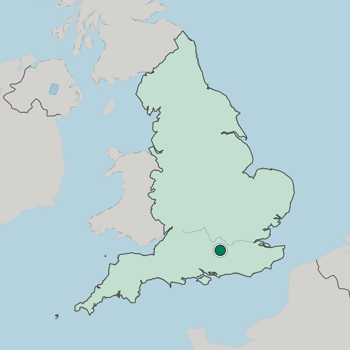 Map showing Farnborough — In England