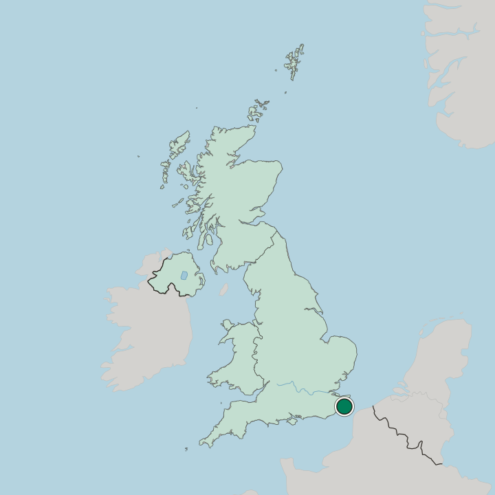 Map showing Cheriton — In United Kingdom