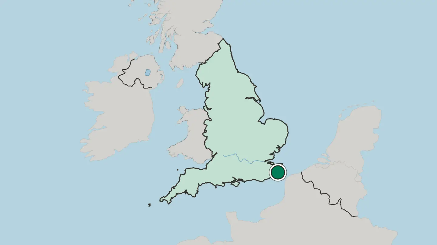 Map of Folkestone in United Kingdom