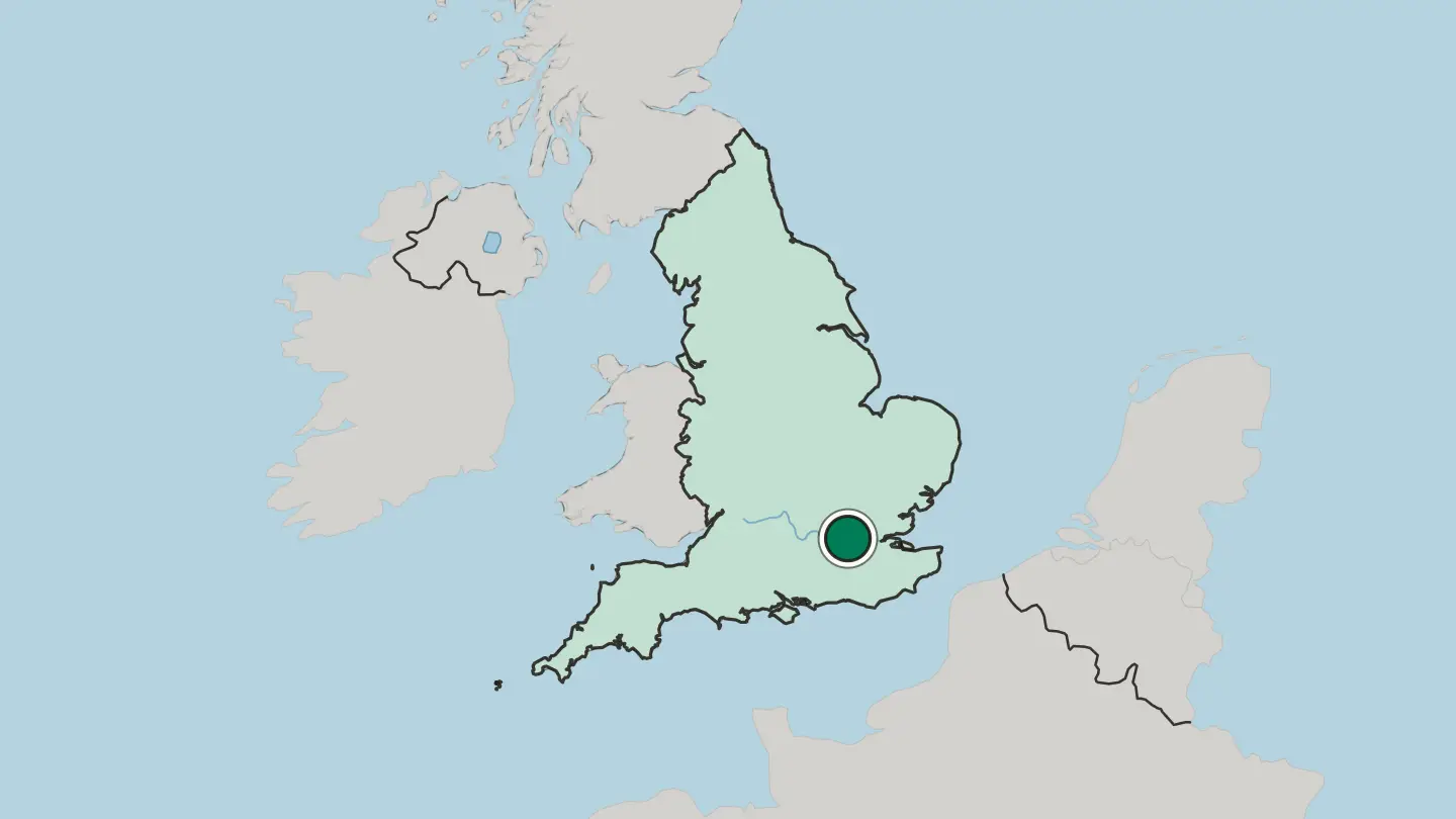 Map of Fulham in United Kingdom