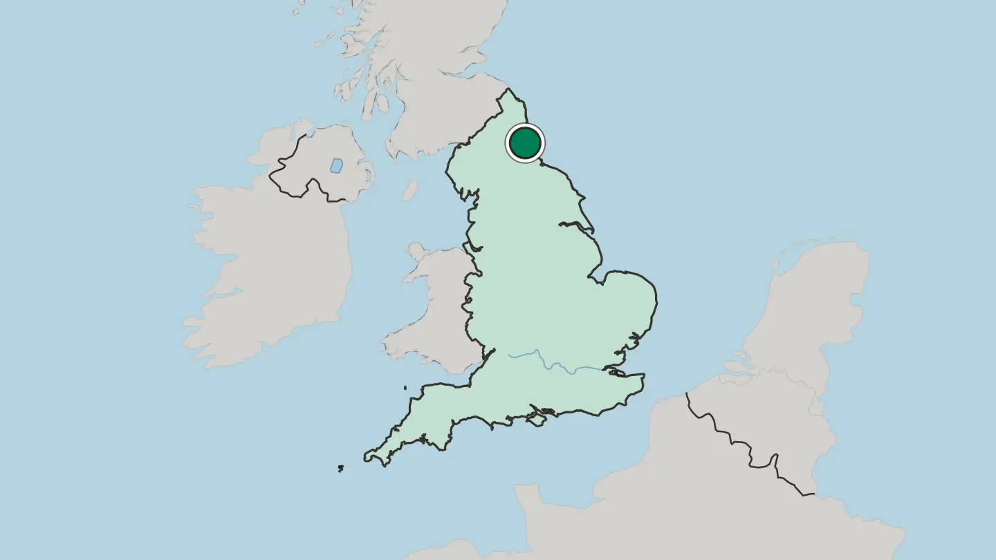 Map of Gateshead in United Kingdom