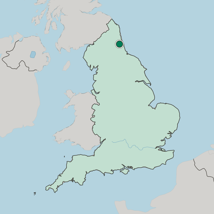 Map showing Bensham — In England