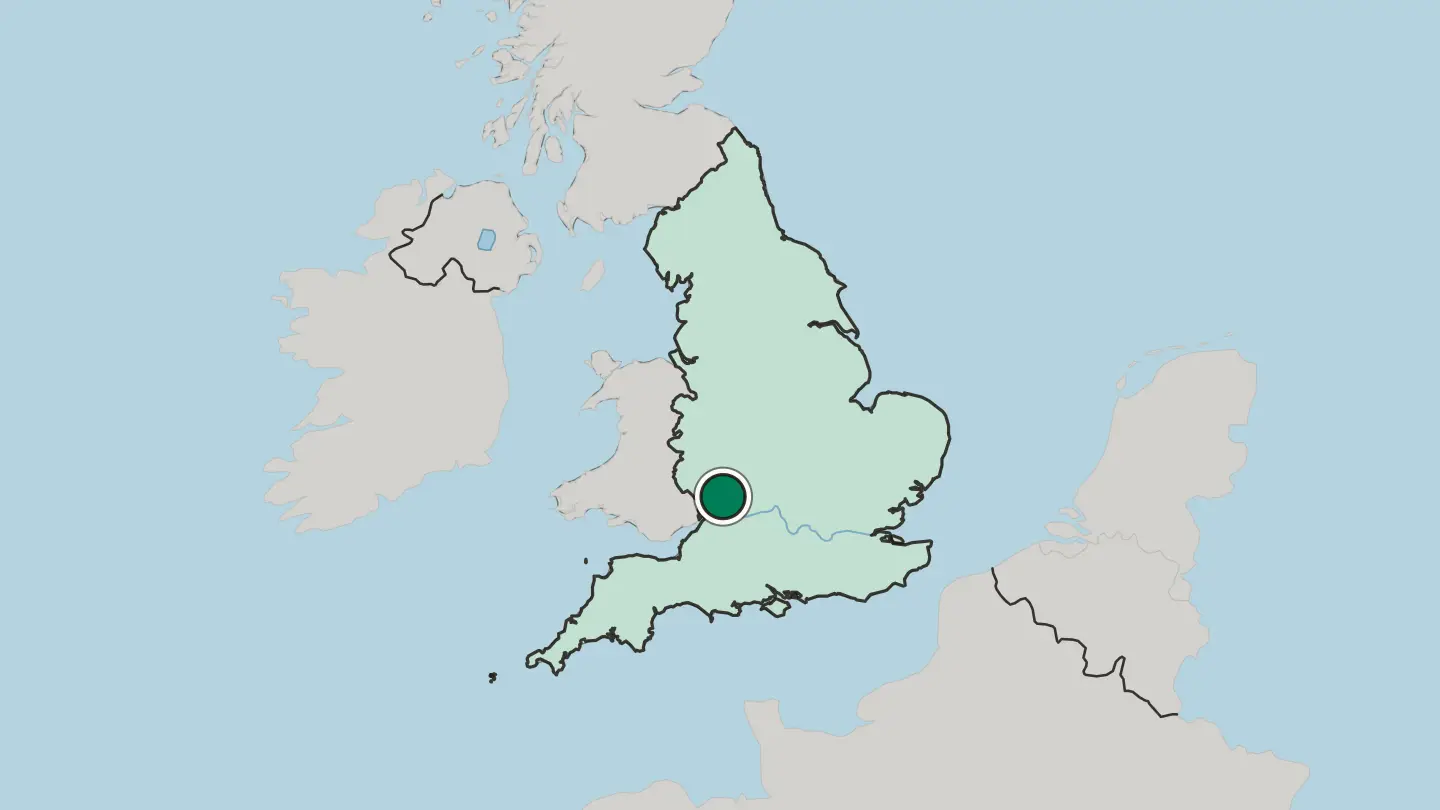 Map of Gloucester in United Kingdom