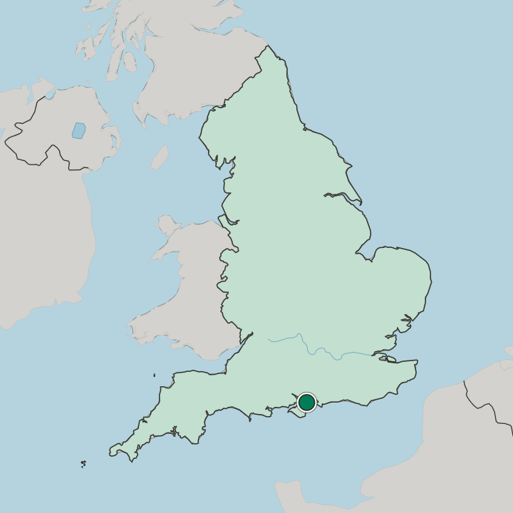 Map showing Rowner — In England