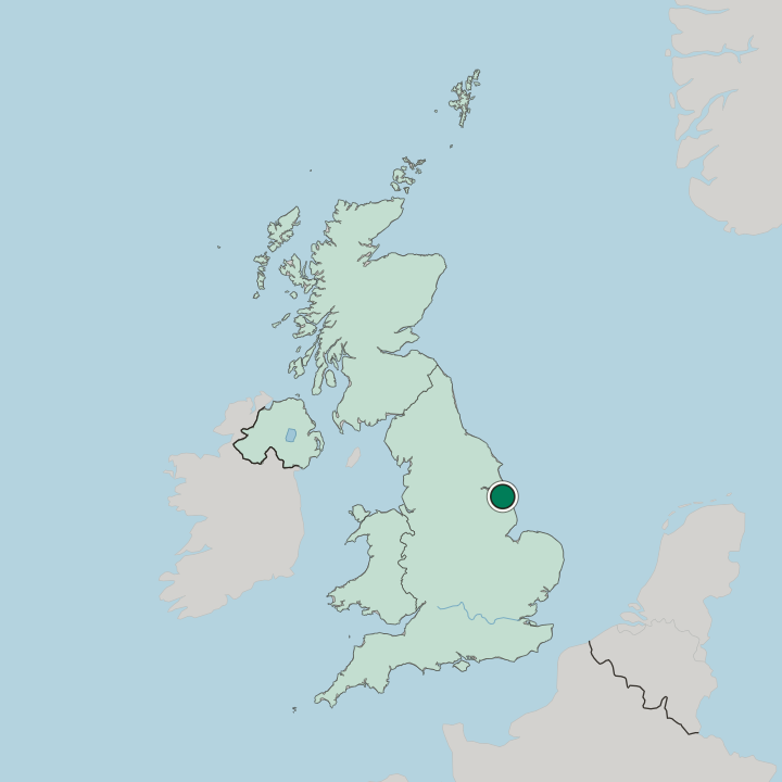 Map showing Grimsby — In United Kingdom