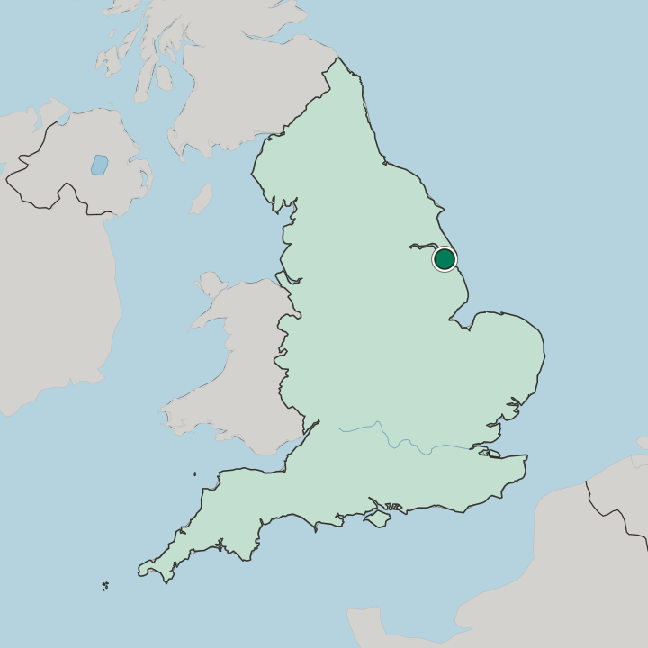 Map showing Grimsby — In England
