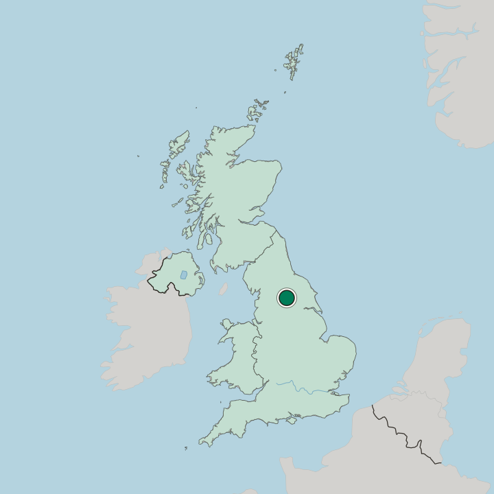 Map showing Harrogate — In United Kingdom