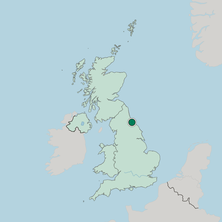 Map showing Hartlepool — In United Kingdom