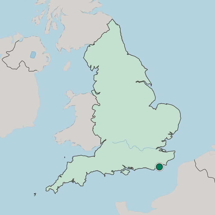 Map showing Hastings — In England