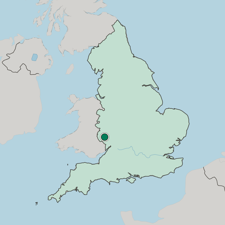Map showing Hereford — In England