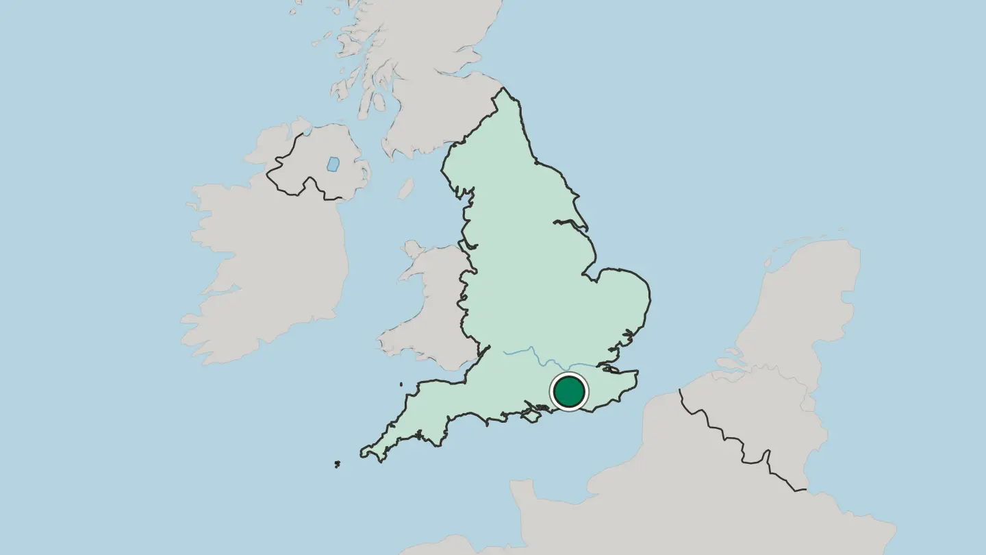 Map of Horsham in United Kingdom