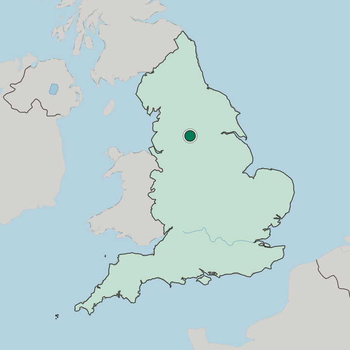 Map showing Rawthorpe — In England