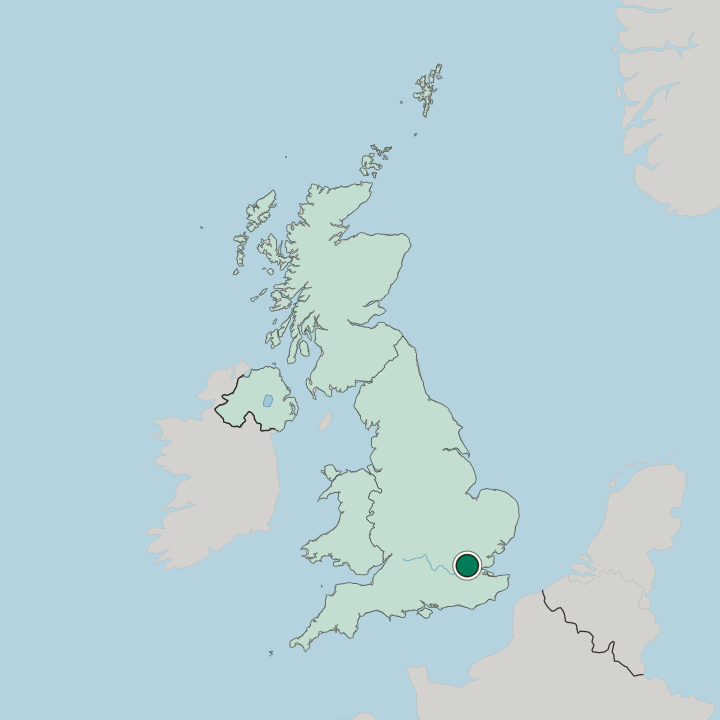 Map showing Barkingside — In United Kingdom