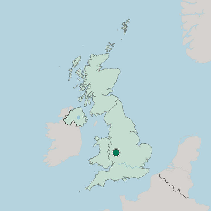 Map showing Spennells — In United Kingdom
