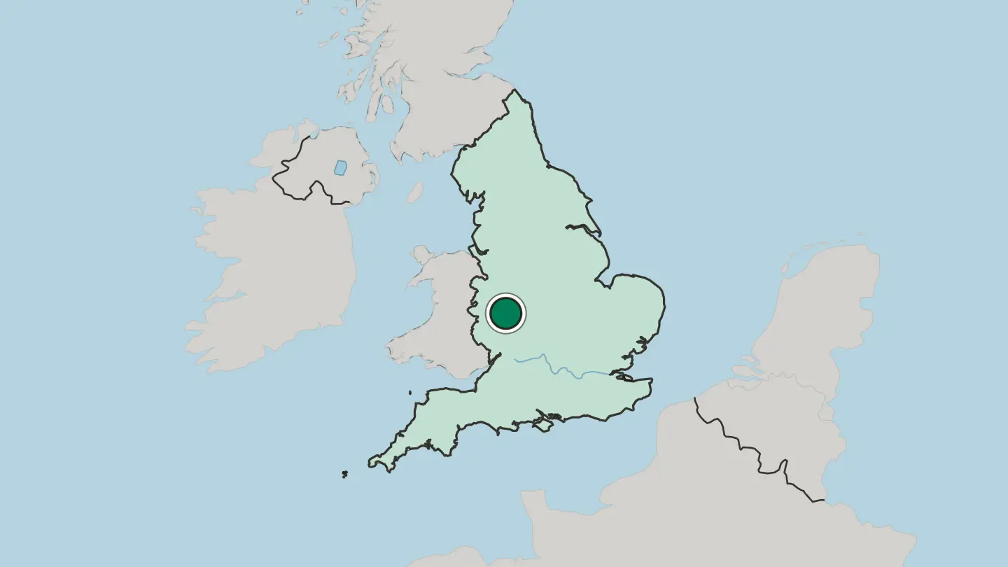 Map of Kidderminster in United Kingdom